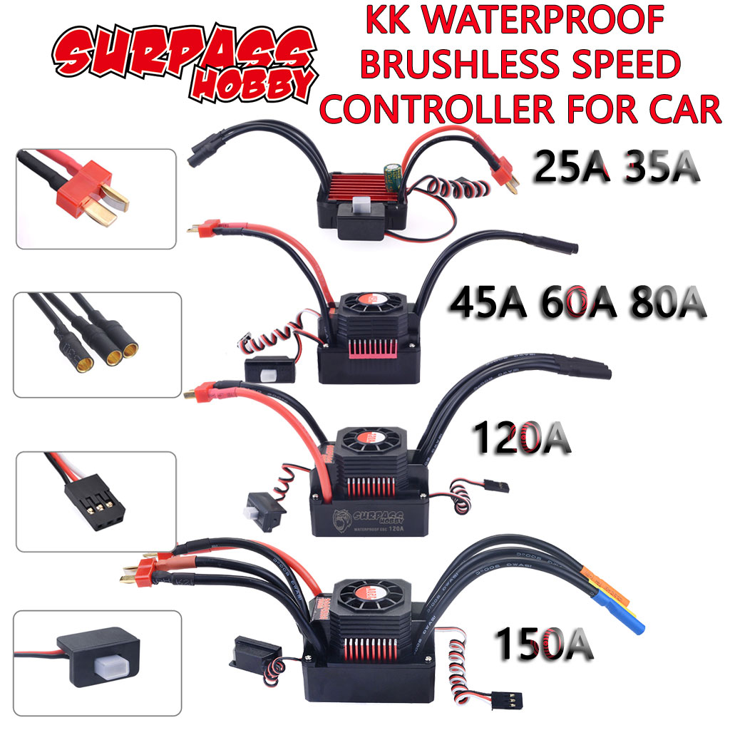 Esc Waterproof 60A - Aşmak hobi KK ESC su geçirmez