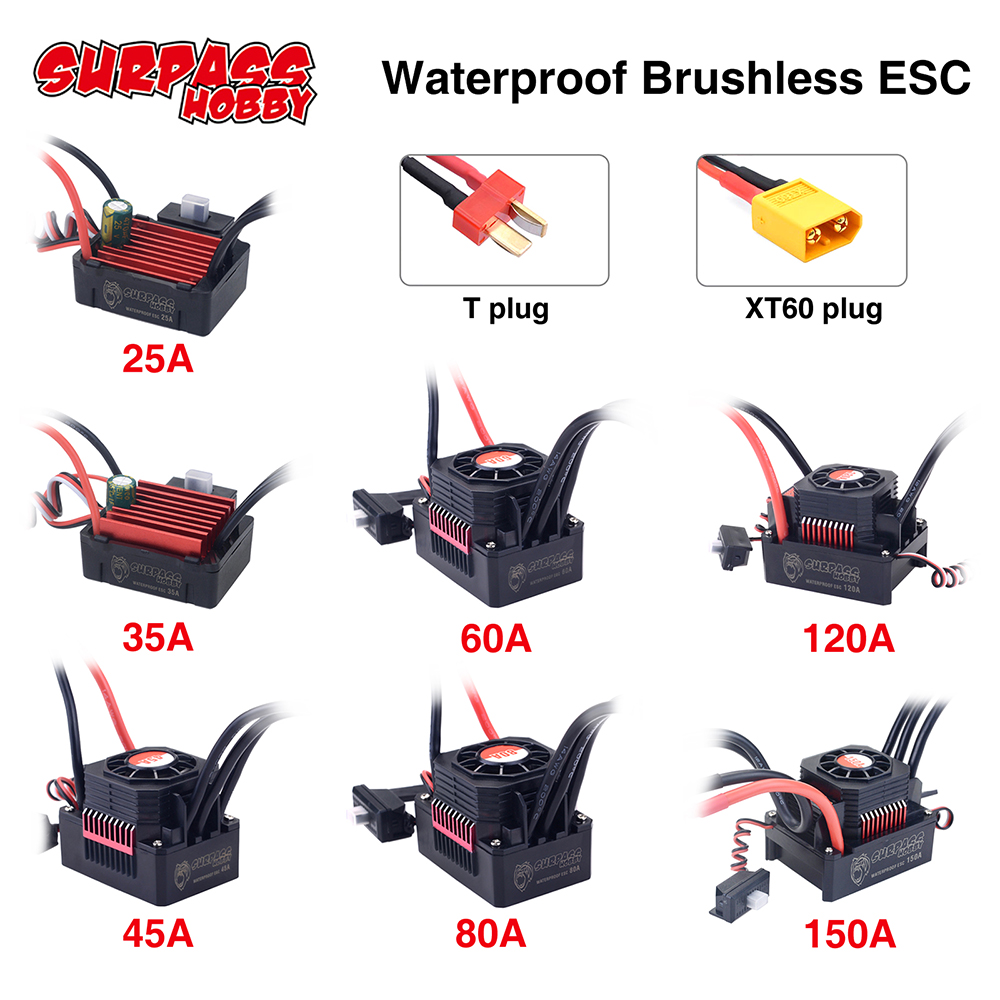 Esc Waterproof 60A - SURPASSHOBBY ESC 150A 80A 120A 25A