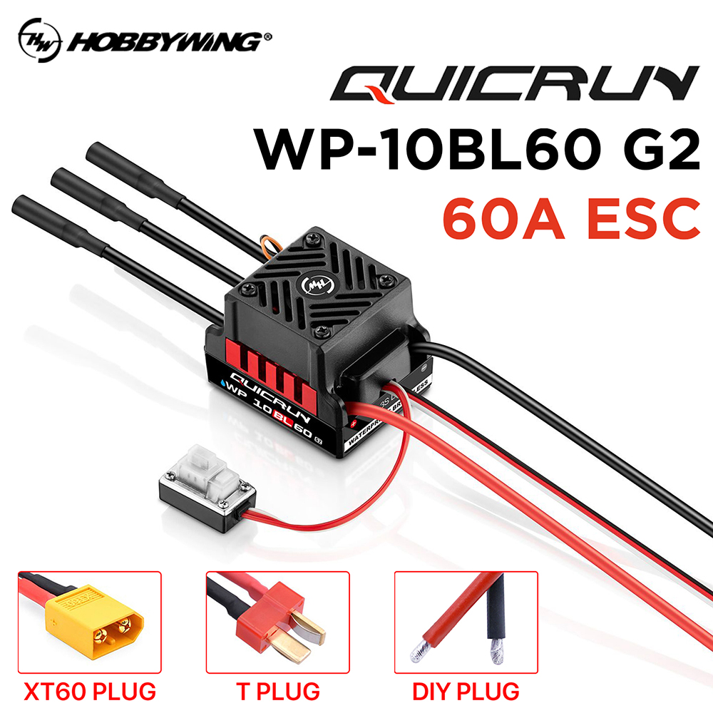 Esc Waterproof 60A - HobbyWing QuicRun WP 10BL60 RC ESC