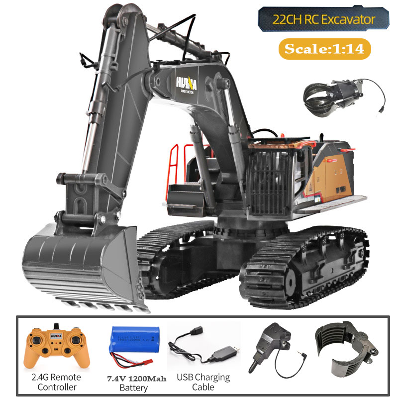 Rc Excavator Hydraulic - HUINA 1592 Alaşım Ekskavatör Kamyon 1/14
