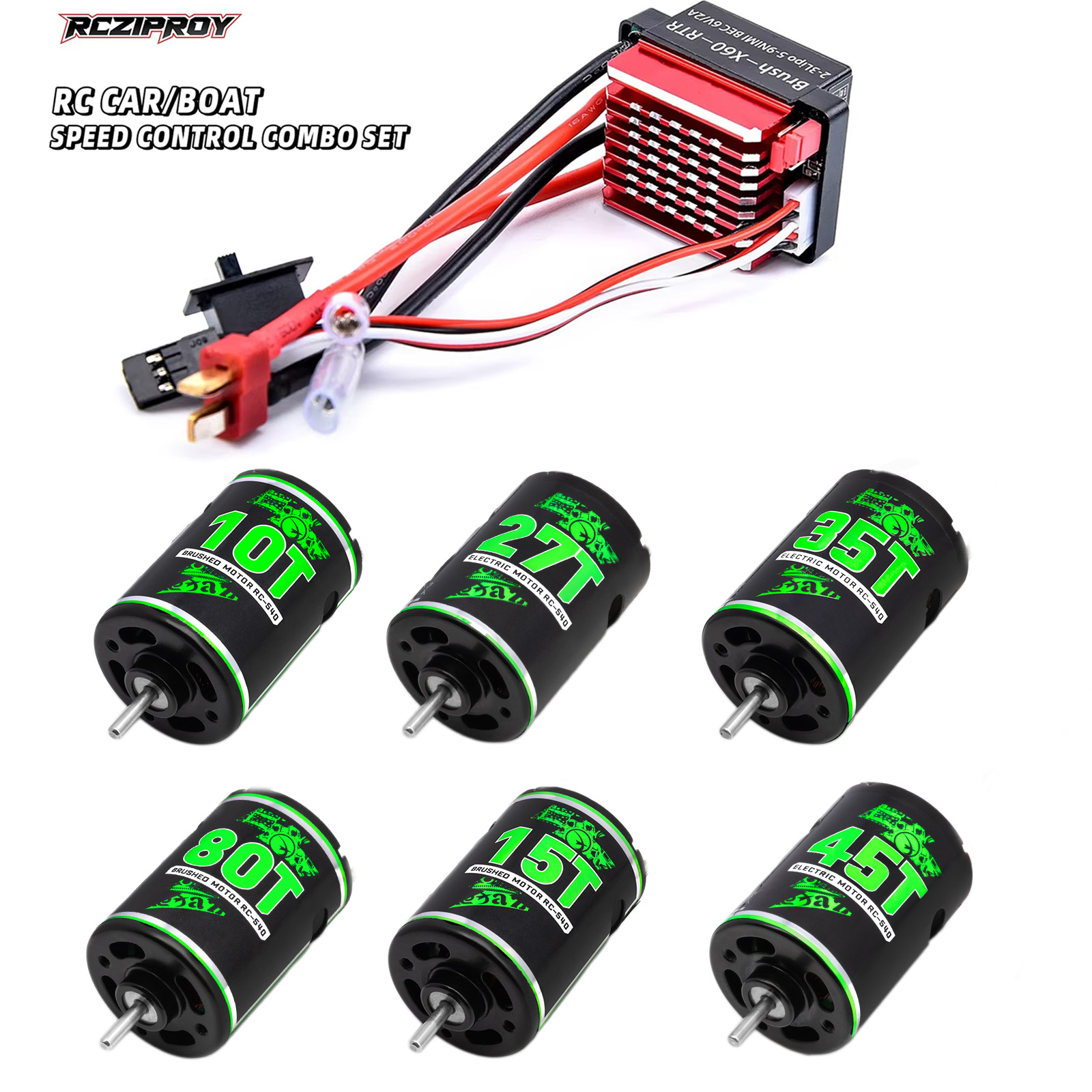 Esc Waterproof 60A - RC 540 10T-80T Su Geçirmez Fırçalı